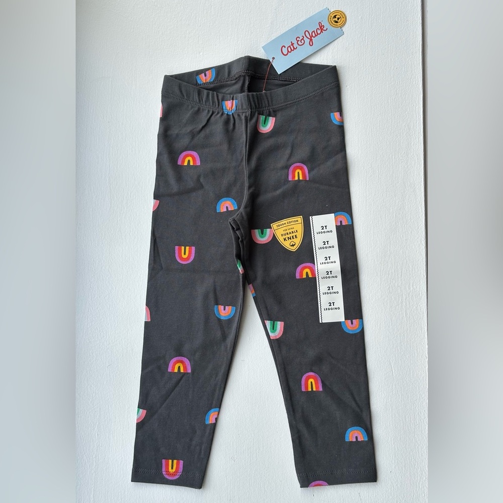 NEW Cat & Jack Gray Rainbow Leggings size 2T
